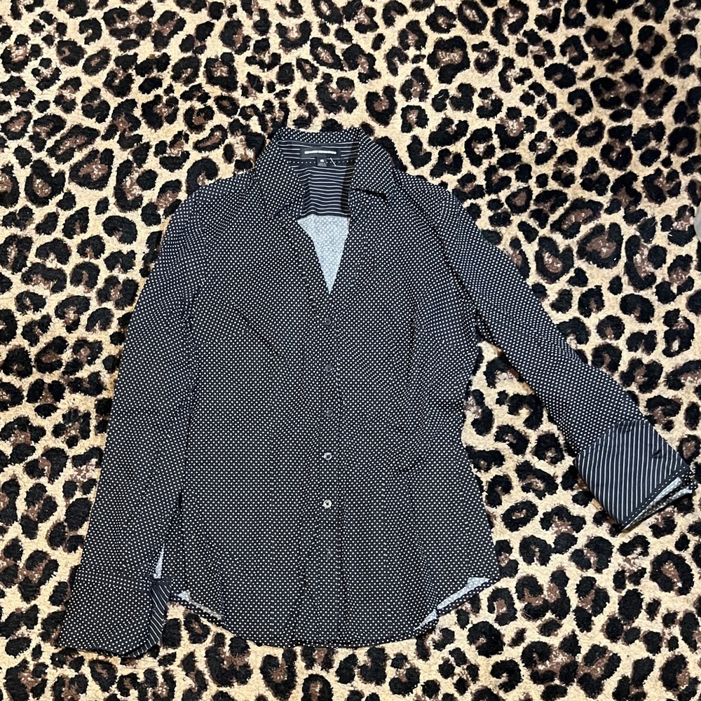 Express Black and White Button Down Shirt